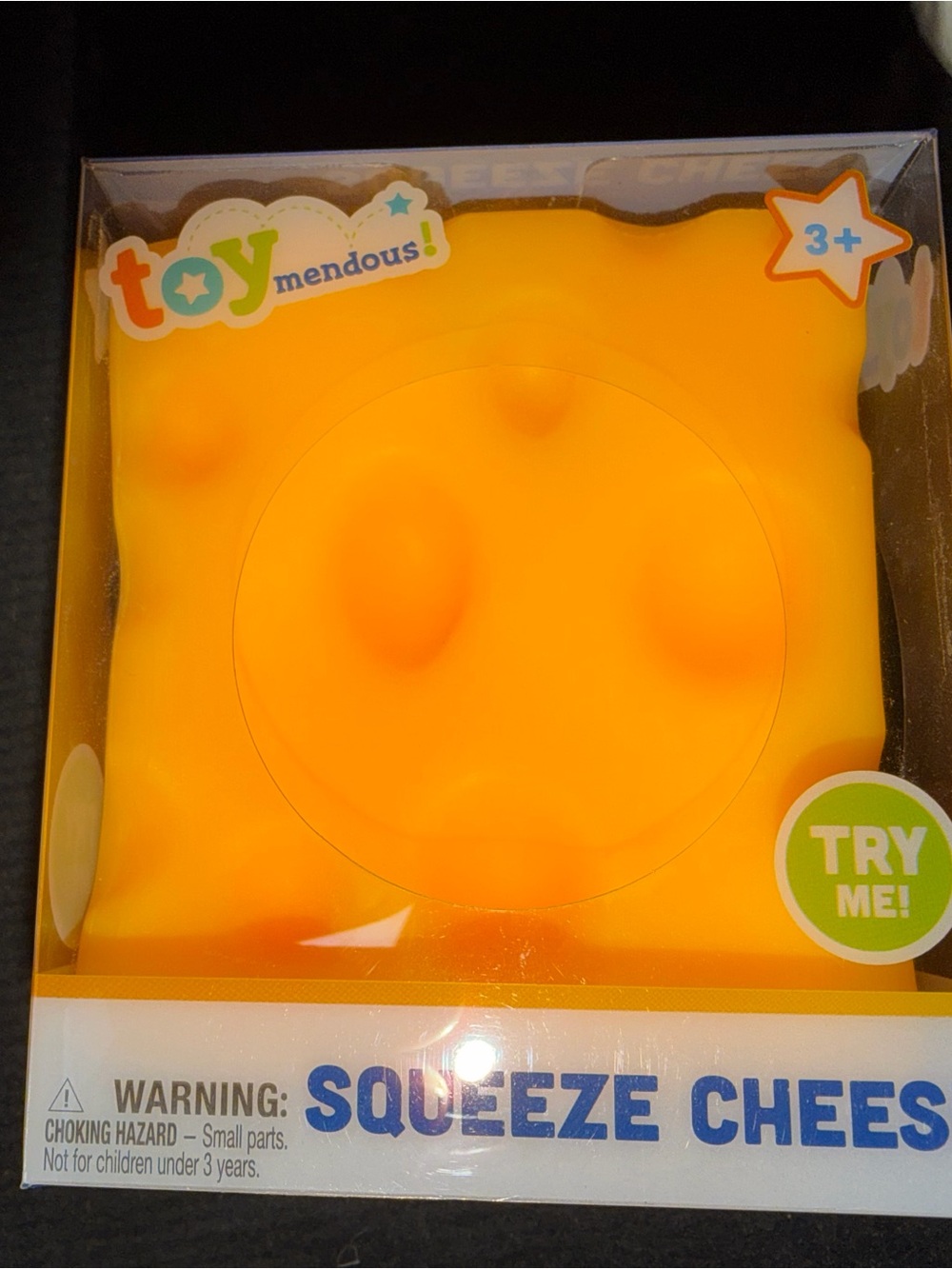 Toy Mendous Squeeze Cheese Squishy Toy - Yellow